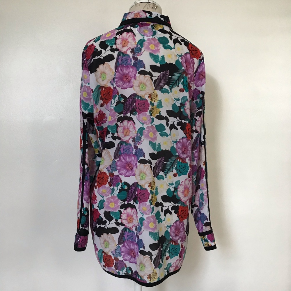 Bar Iii Front Row Floral Print High/Low Blouse - image 3